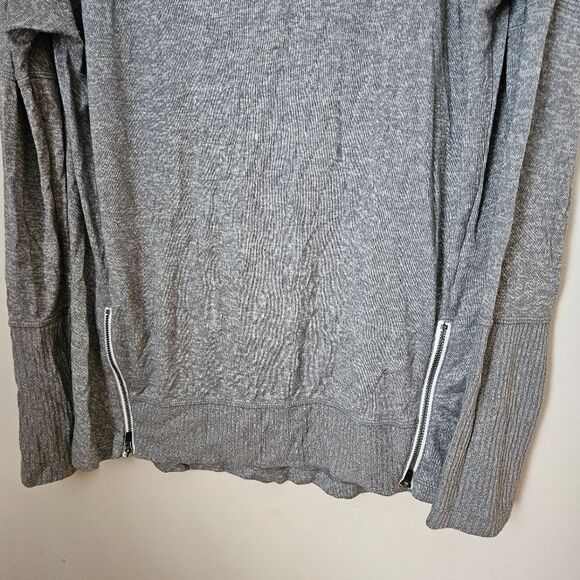 Danskin Sweater Gray Knit Crewneck Zippers Lightweight Casual Comfy Athleisure - Picture 3 of 11